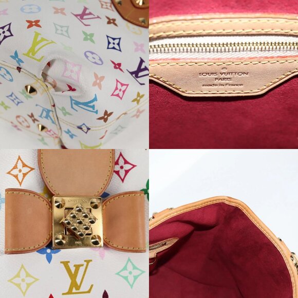 LOUIS VUITTON Monogram Multicolor Annie MM Tote Bag White M40307 LV Auth 131091V - Picture 12 of 14